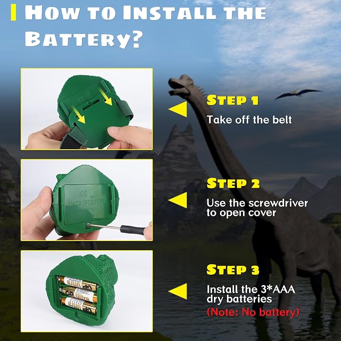 Dysaim Dinosaur Headlamp for Kids Flashlight Outdoor Camping Gear LED Reading - Image 9