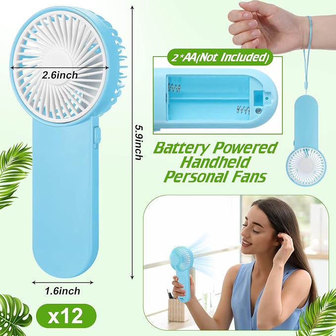 Sumind 12 Pcs Small Personal Portable Fan Mini Handheld Bulk 1 Speed Electric - Image 2