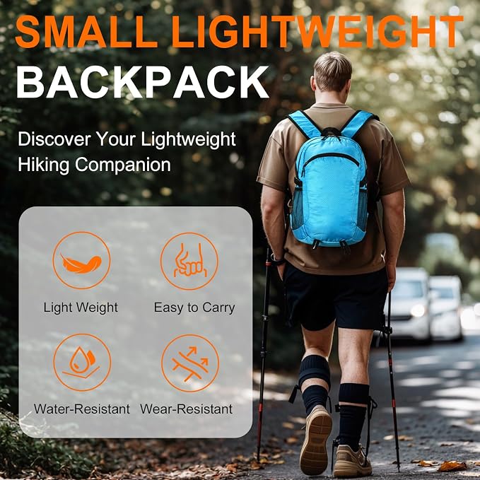 Small Hiking Backpack 15L Travel Lightweight Hiking Packable Daypack - Image 2