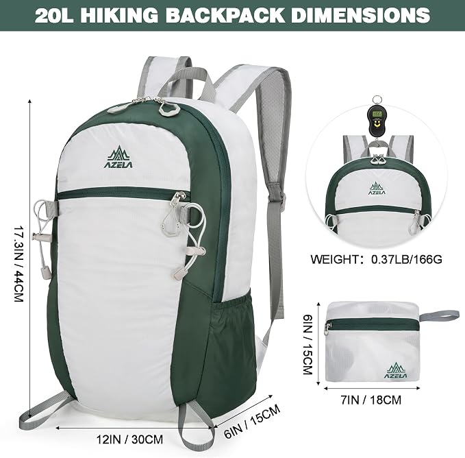 Seektop 20L Ultra Lightweight Small Hiking Backpack, Water-Resistant Packable - Image 4
