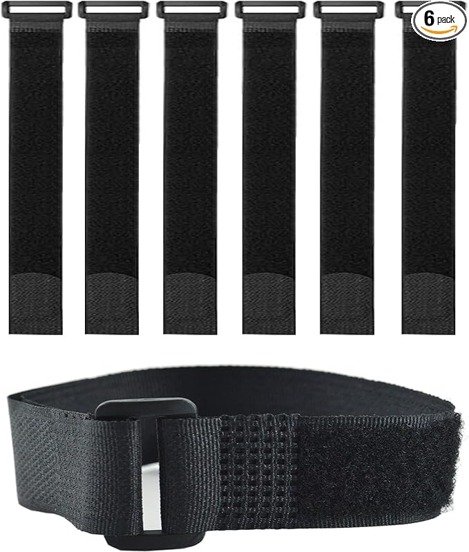 6 Pack Reusable Fastening Cable Ties and Cable Straps, Adjustable Multi-Purpose by Unknown