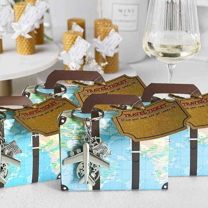 50 Set World Map Mini Suitcase Favor Boxes Party Favor Candy Box - Image 5