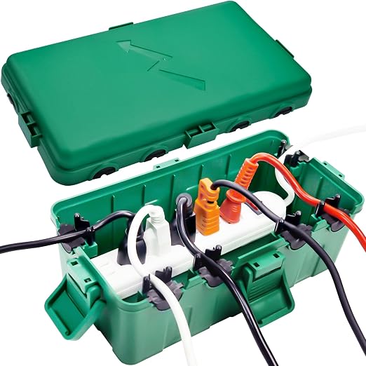 Hrensaw Medium Outdoor Electrical Box, IP54 Waterproof Extension Cord Cover w/6 by Hrensaw