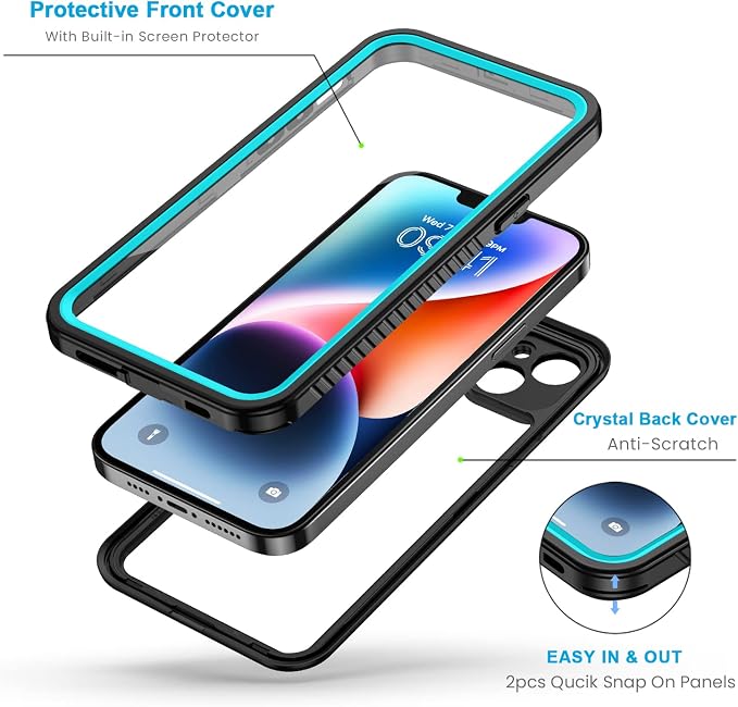 Lanhiem for iPhone 14 Case, IP68 Waterproof Dustproof Shockproof 14 Case - Image 3