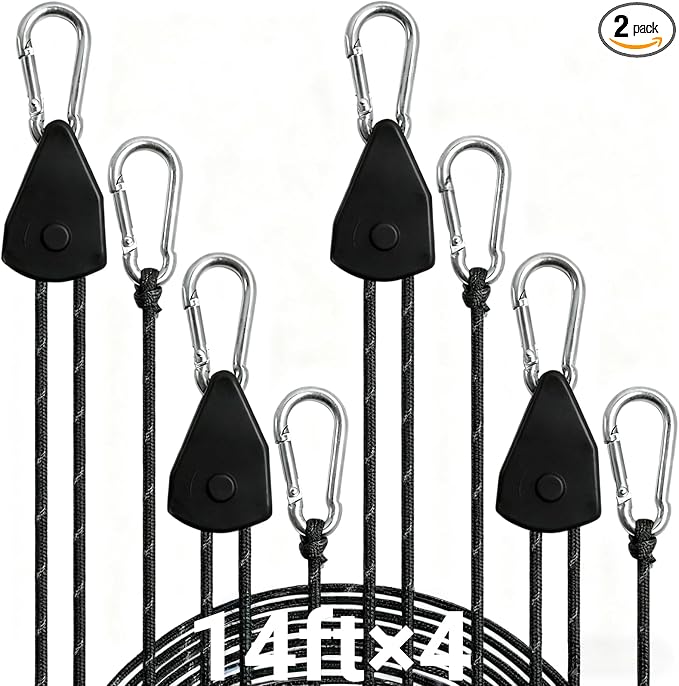 Longer 14ft Retractable Paracord Rope Tie Down Ratchet Strap Small Straps Mini by KOKKOYA