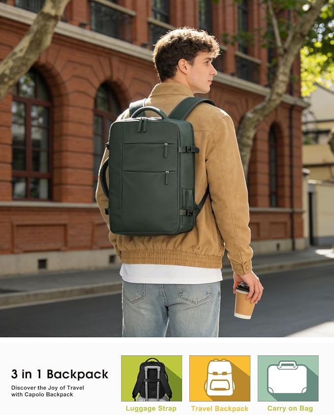Capolo Travel Backpack for Women Men Waterproof Laptop Backpack Airlines - Image 2
