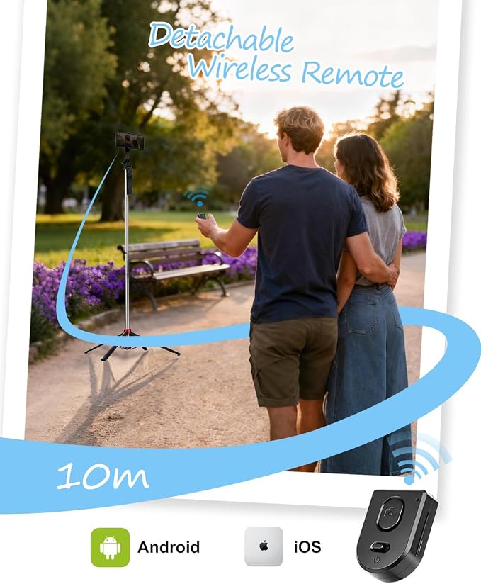 71" Phone Tripod Selfie Stick for iPhone/Android/Camera, Cell Phone Tripod Stand - Image 5
