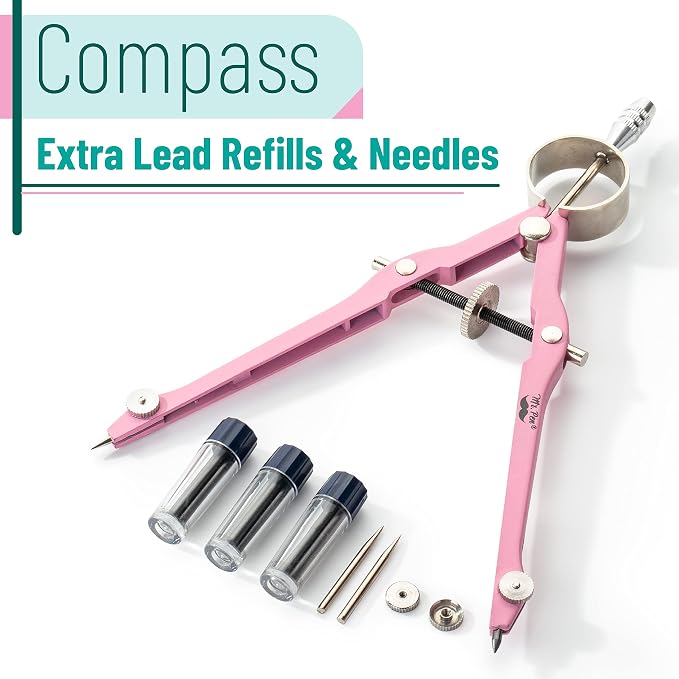 Mr. Pen- Professional Compass for Geometry, Extra Leads, Metal Compass - Image 2