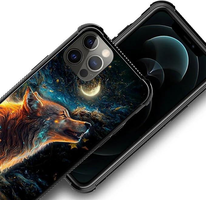 for iPhone 11 Pro Case, Star Cave Hungry Wolf Pattern Graphic Design Girl Boy - Image 3