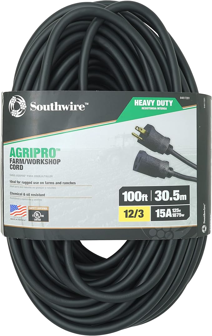 Southwire AgriPro 12 Gauge Heavy Duty Extension Cord by Southwire