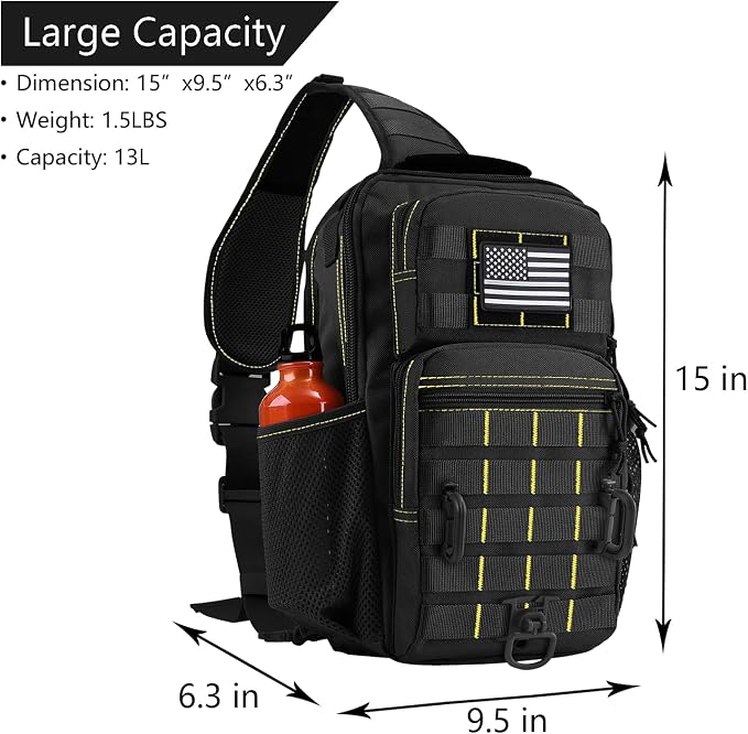 Rover Sling Pack Tactical Shoulder Sling Bag Backpack - Image 5