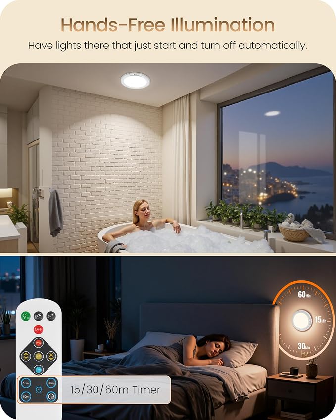2 Pack Rechargeable Motion Sensor Ceiling Lights - Image 6