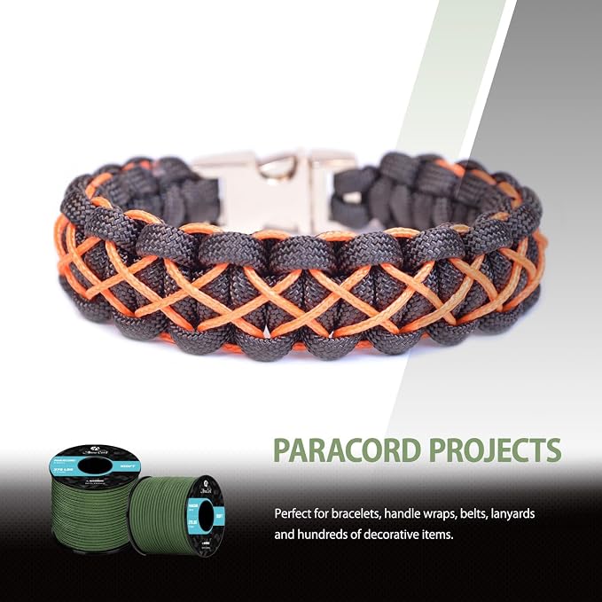 Abma Cord 2.4mm Paracord 275 100ft Nylon Rope 4 Strands Tactical Parachute Cord - Image 6