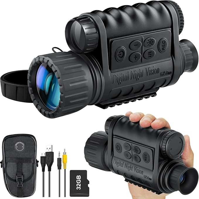 True Night Vision Monocular for Adults, IR Illuminator for Complete Darkness by bestguarder