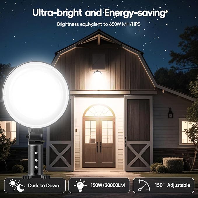 150W 4 Pack 20000LM Dusk to Dawn Outdoor Lighting, LED Barn Lights Outdoor - Image 2