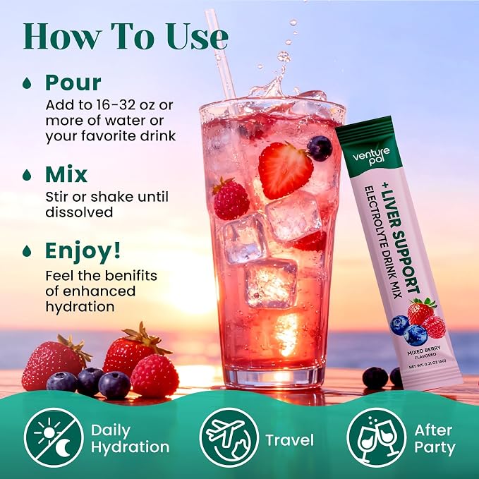 Venture Pal Hydration Packets + Liver Support- Liquid Daily IV Electrolyte - Image 7