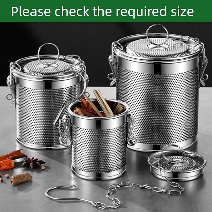 Stainless steel cylindrical seasoning filter, Mesh Design Tea Ball Strainer - Image 6