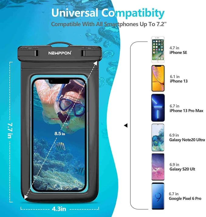 4 Pack 8.5“ Waterproof Cell Phone Pouch - Image 3