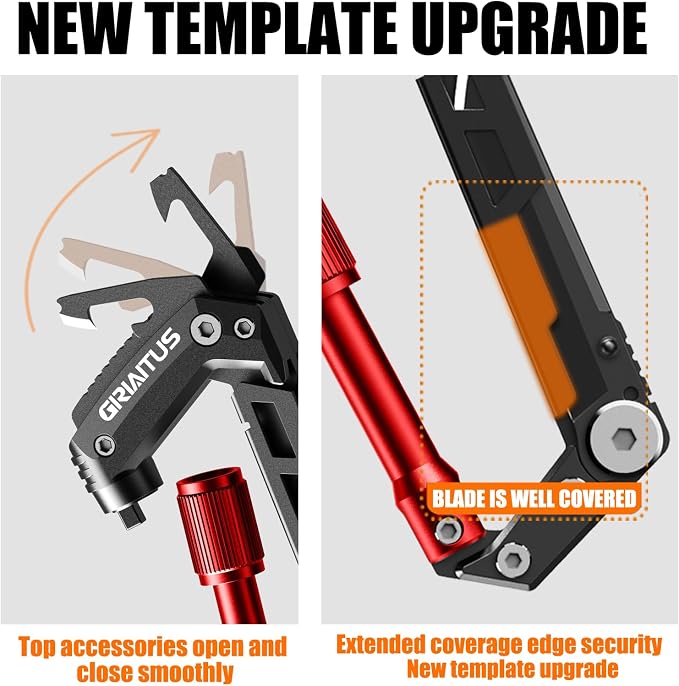 Carabiner Multitool with Pocket Knives, EDC Carabiners, Serrated Knife - Image 6