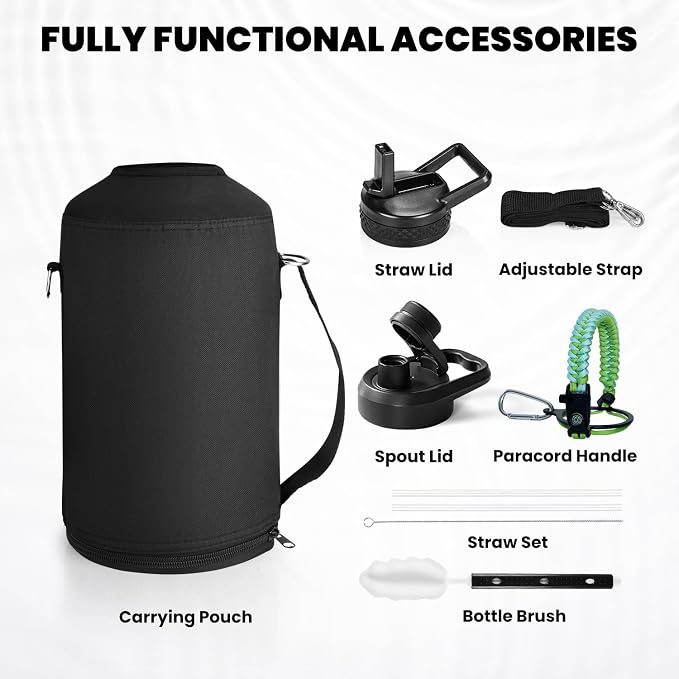 RAYMYLO One Gallon Water Bottle Insulated, Triple Walled Vacuum Stainless Steel - Image 6