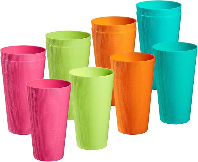Plastic Tumblers 35-ounce Large Cups Reusable Drinking Glasses set of by BOSHANGJIA