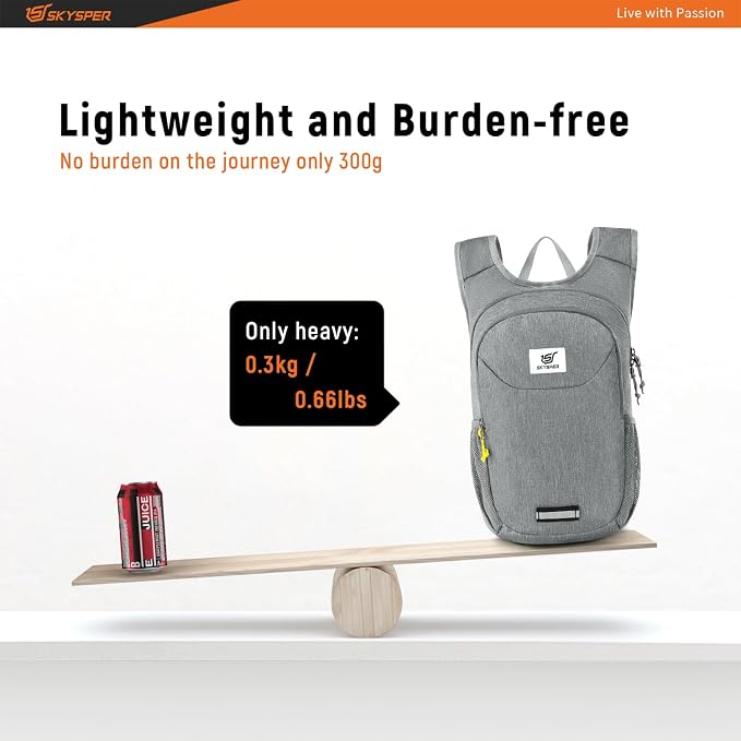 SKYSPER Small Hiking Backpack 10L Packable Lightweight Back Pack Foldable - Image 3