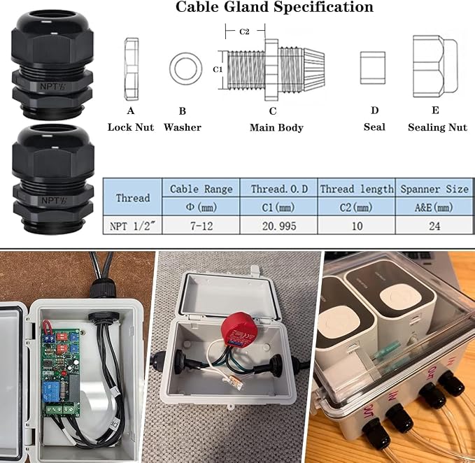 Zulkit 2pcs Junction Box ABS Plastic Dustproof Waterproof IP65 Electrical Boxes - Image 6