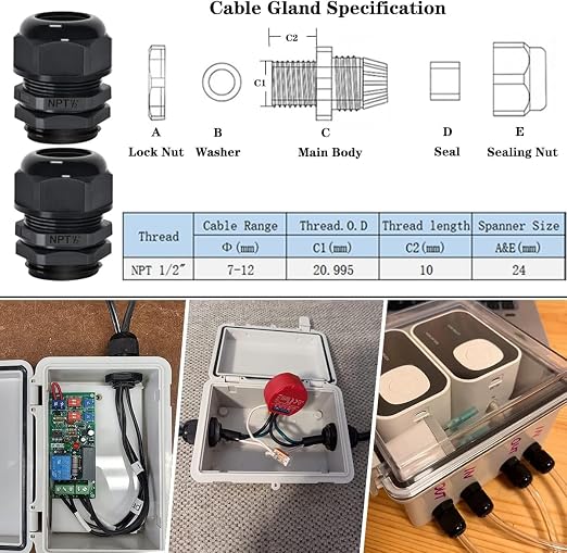 Zulkit 2pcs Junction Box ABS Plastic Dustproof Waterproof IP65 Electrical Boxes - Image 6