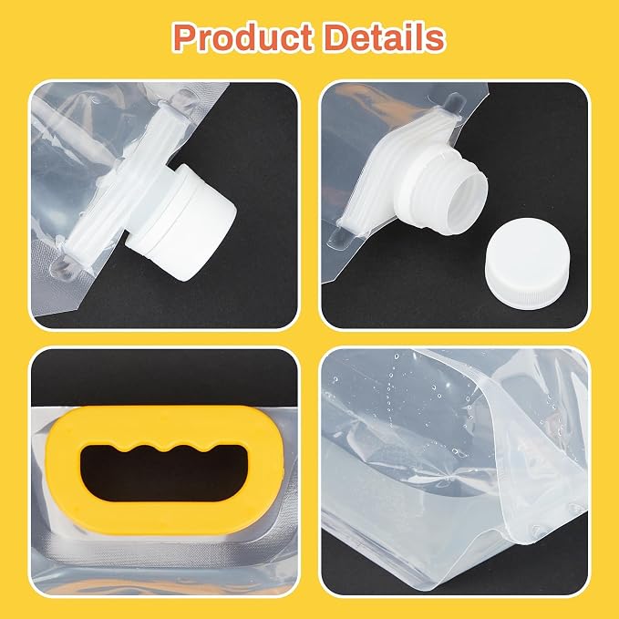 Collapsible Water Container 4-Pack, 1.3Gallon/5L Portable Water Storage Bag - Image 3