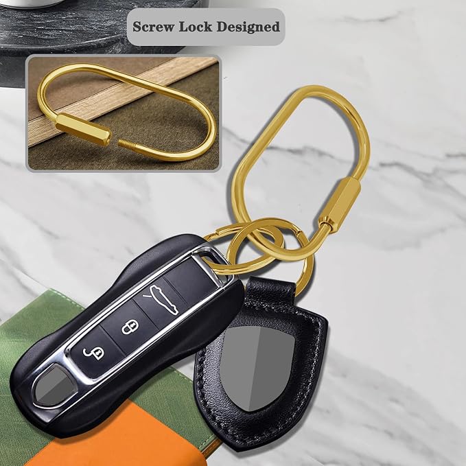 Key Chain, Brass Key Rings 2 Pack Screw Lock Key Organizer - Image 3