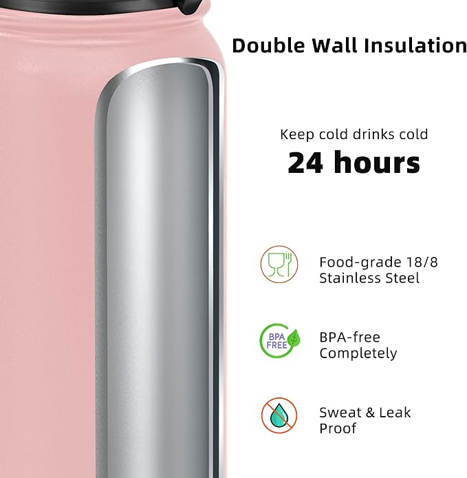 Fanhaw 20 oz Insulated Stainless Steel Water Bottle - Image 3