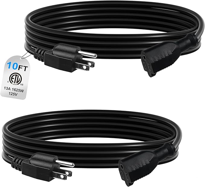 BN-LINK 10ft Indoor Outdoor Extension Cord 16/3 SJTW, Weather Resistant & Flame by BN-LINK