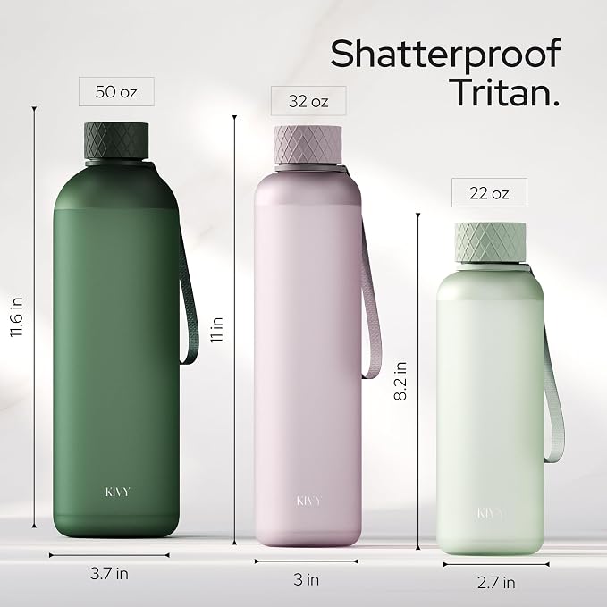 KIVY Large Water Bottle 50oz Fits Backpack & Cupholder - Image 4