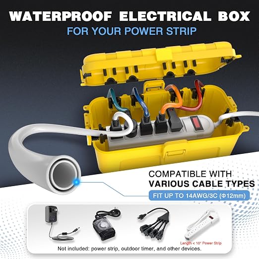 Flemoon Outdoor Electrical Box Waterproof, Medium Weatherproof Electrical Box - Image 2