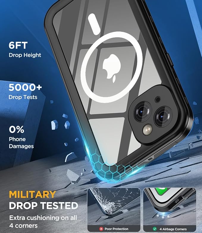 Design for iPhone 14 Case Waterproof 6.1'', Full Body Underwater Dustproof - Image 4