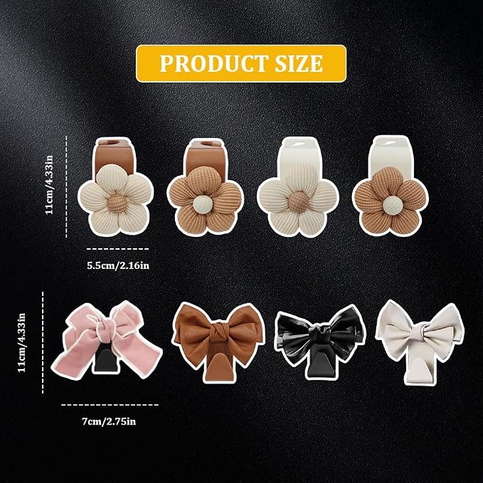2PCS Car Hooks for Purses and Bags, Cute Bow Car Seat Headrest Hook, Car - Image 2