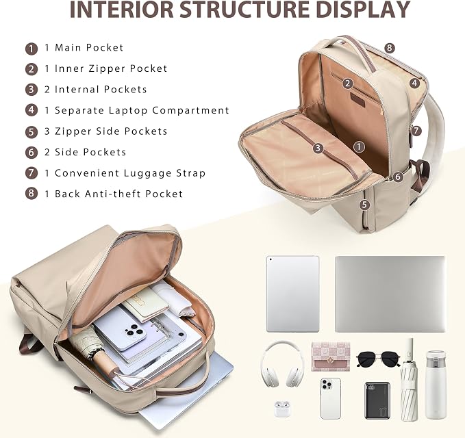 Laptop Backpack for Women, Work Business Traval Computer Backpacks - Image 2