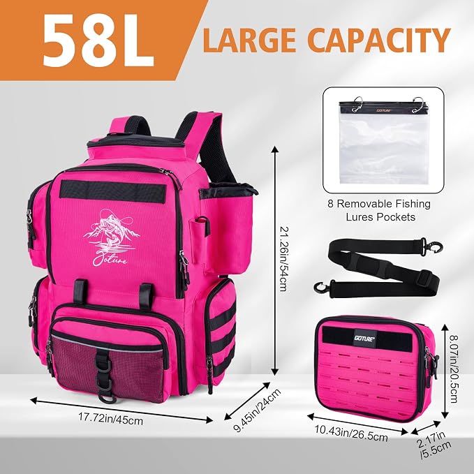 Goture Fishing Backpack, 900D Water-Resistant Tackle Backpack - Image 5