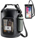 5L Waterproof Dry Bag with Bottle Holder & Mesh Pocket, 500D PVC Tarpaulin Roll by Rynapac