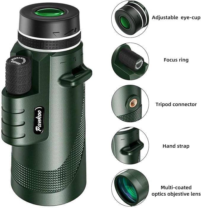 40X60 HD Monocular for Adults, Grade Compact Monocular Telescope - Image 2
