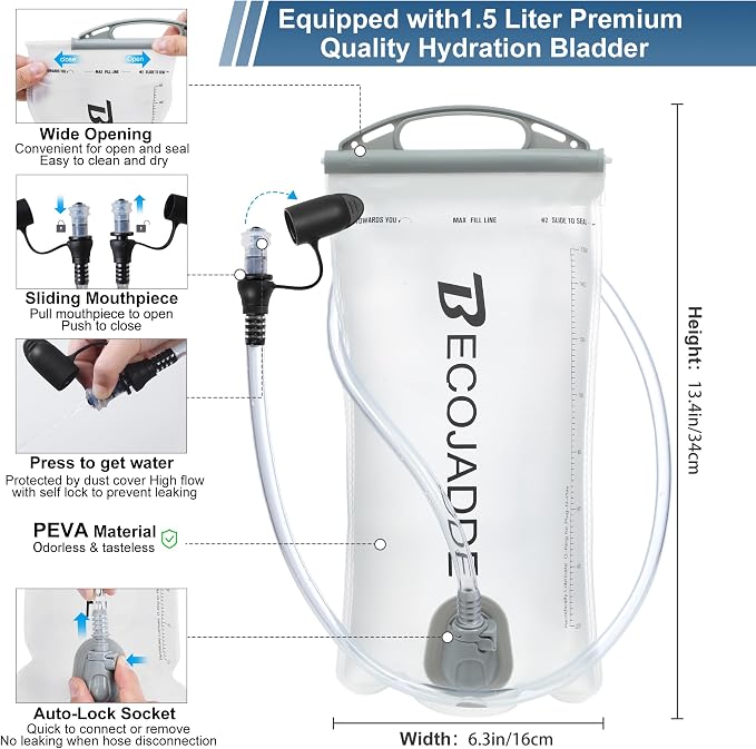 BECOJADDE Running Vest Hydration Backpack - Image 5