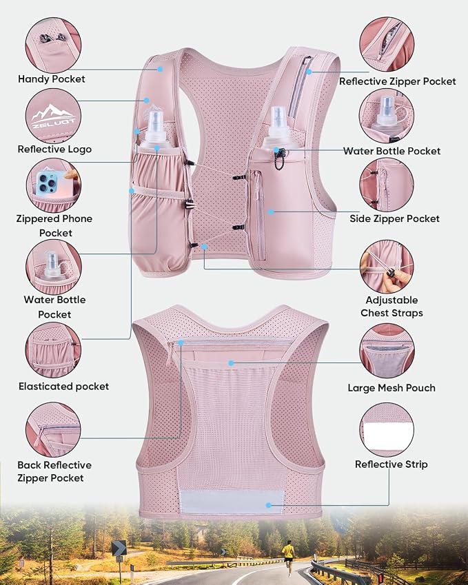 Zelvot Running Vest for Women Men, USA Original Patent, Adjustable Chest Straps - Image 5