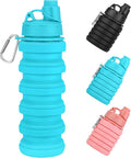 Collapsible Water Bottles 17oz, Reusable BPA Free Silicone Foldable Water Bottle by Sitanflex