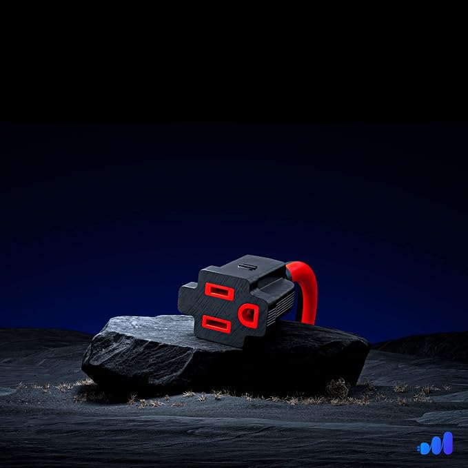 Maximm 10 Ft Black and Red Extension Cord, Heavy Duty 16 AWG, ETL Listed - Image 2