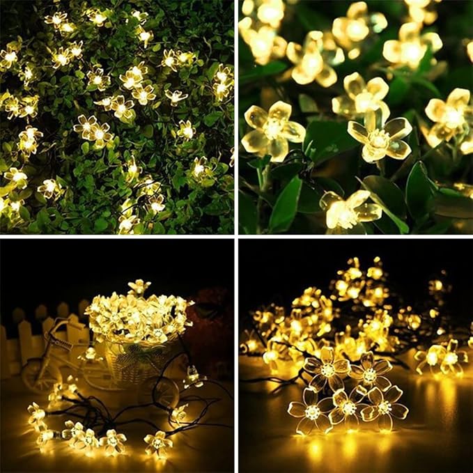 ITICdecor Solar Flower String Lights Outdoor Waterproof 50 LED Fairy Light - Image 4