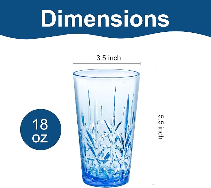 Lily's Home 18oz Unbreakable Premium Drinking Tumblers Set of 4, BPA-Free - Image 2