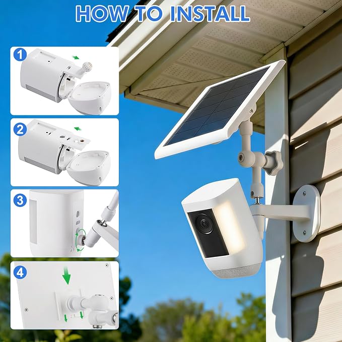 2-in-1 Wall Mount for Ring Solar Panel & Stick Up Cam Battery, Ring Spotlight - Image 6
