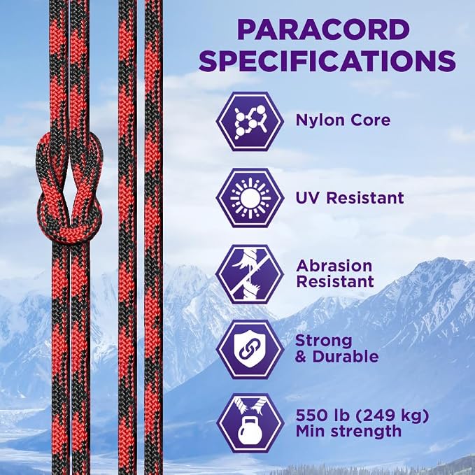 TECEUM Reflective Paracord Rope 1000 – 1000ft/200ft/100ft/50ft – 40+ Colors – - Image 3