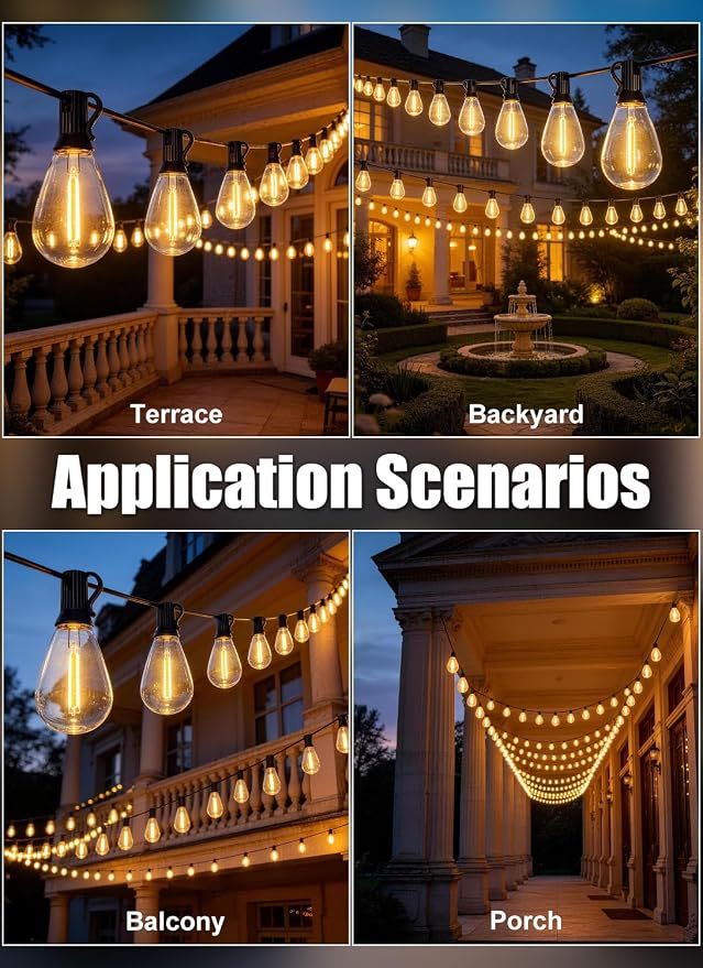 100FT Outdoor String Lights Waterproof - Image 8
