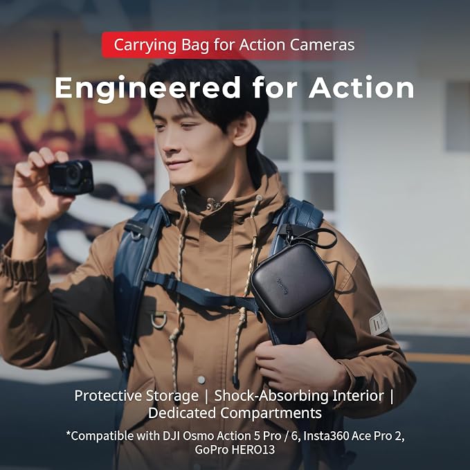 SMALLRIG Action Camera Bag for DJI Osmo Action 6/5 Pro, Camera Case can hold 4 - Image 2